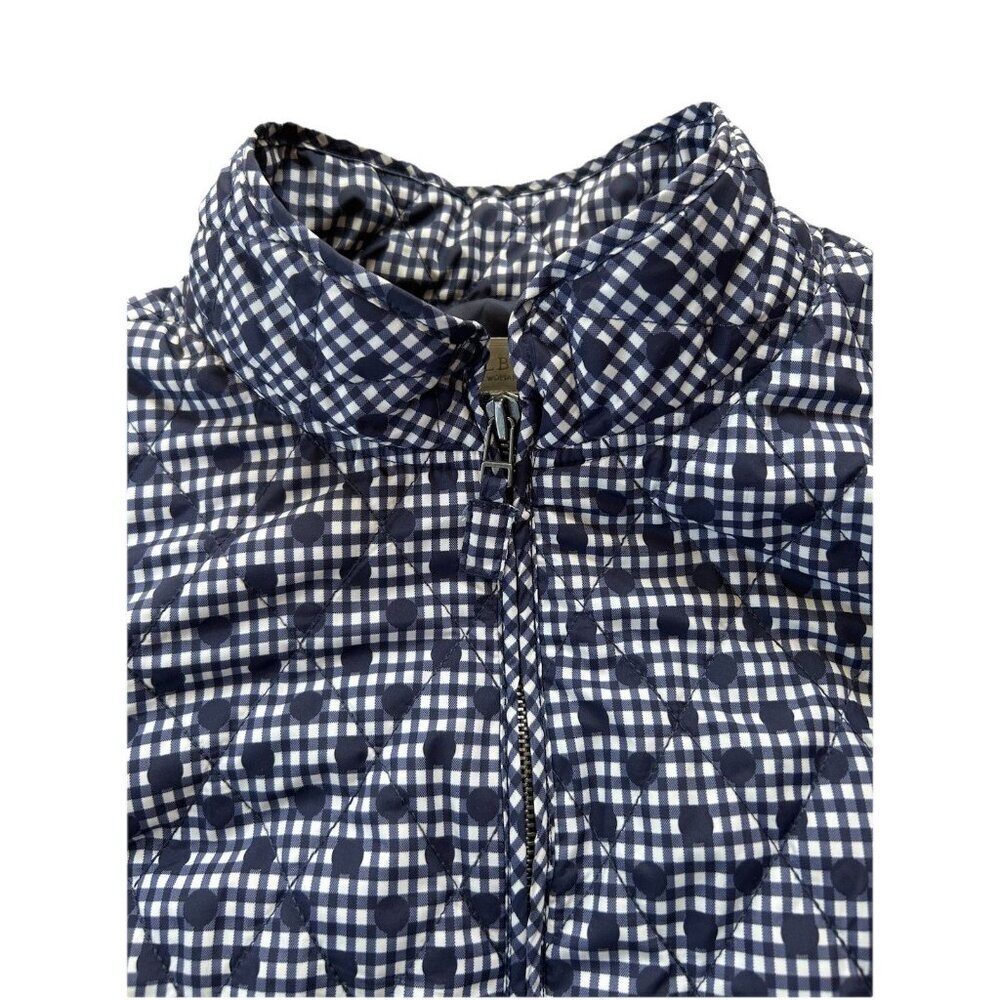 Talbots Gingham Polka Dot Quilted Puffy Zip Up Vest Women's Plus Size 1X Pockets - Picture 3 of 7